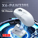 Mouse Bluetooth Attack Shark X6, PixArt PAW3395, conexão tri-modo, base de carregamento magnética de toque RGB, mouse macro para jogos - Primeiro Mundo