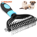 Escova profissional para desembaraçar animais de estimação, 2 lados, pente para cães e gatos, ferramentas para tosa de cachorro. - Primeiro Mundo