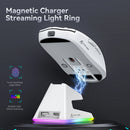 Mouse Bluetooth Attack Shark X6, PixArt PAW3395, conexão tri-modo, base de carregamento magnética de toque RGB, mouse macro para jogos - Primeiro Mundo