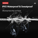 Lenovo-LP75 TWS Fones de Ouvido Esportivos Bluetooth 5.3, Fones de Ouvido Sem Fio, Impermeável, Hi Fi, Estéreo, Redução de Ruído, Fones de Ouvido Microfone, Novo - Primeiro Mundo